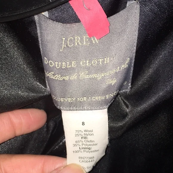J.CREW wool double cloth thinsulate BLACK crepe structured fit wool coat…